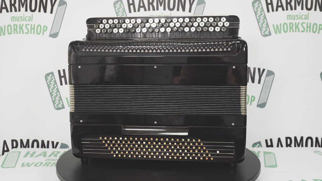 Vintage Converter Free Bass Button Accordion Yasnaya Polyana Russian Bayan Copper Voices Solid Reeds, New Straps and Soft Case, 2757