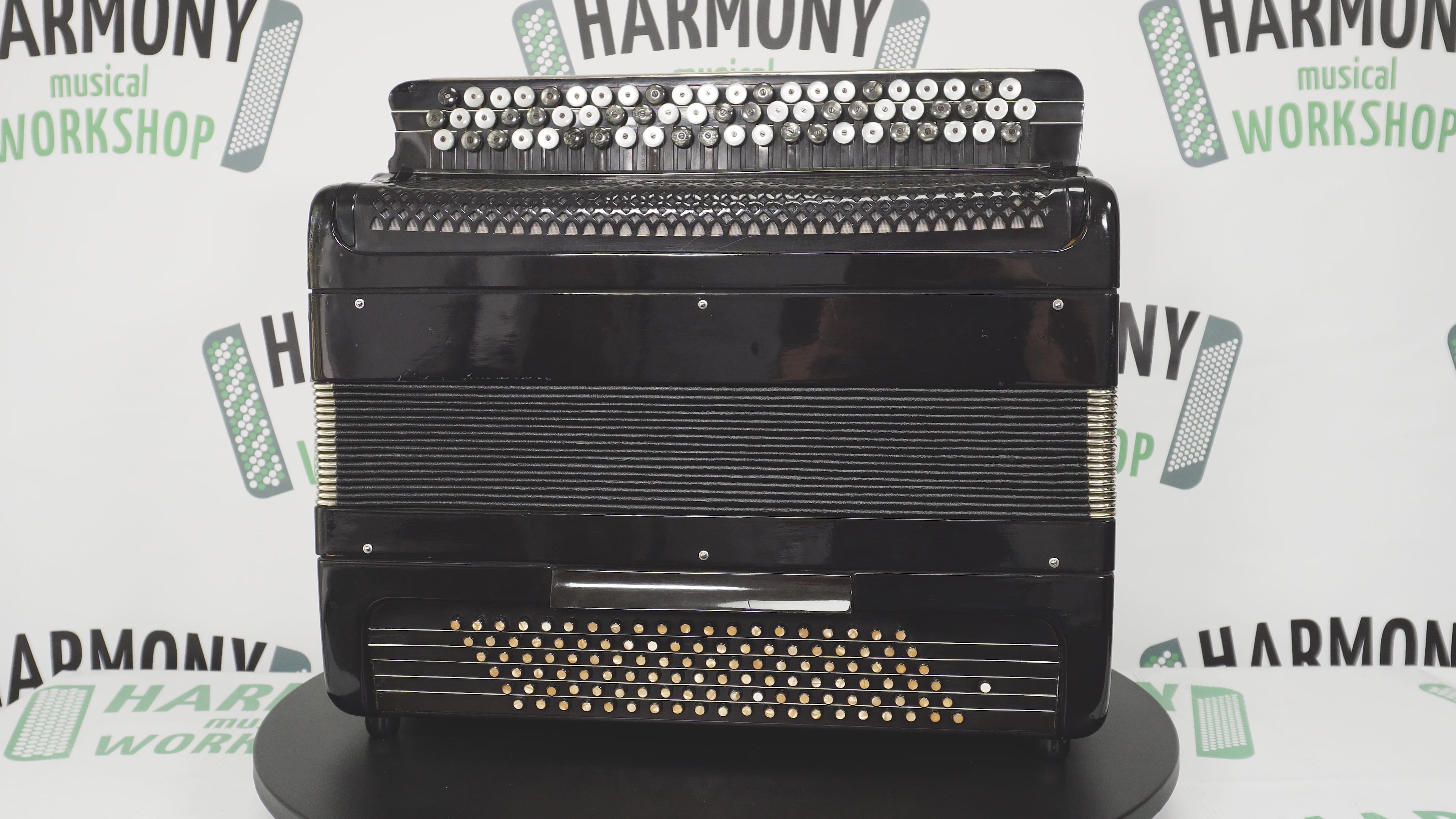 Vintage Converter Free Bass Button Accordion Yasnaya Polyana Russian Bayan Copper Voices Solid Reeds, New Straps and Soft Case, 2757