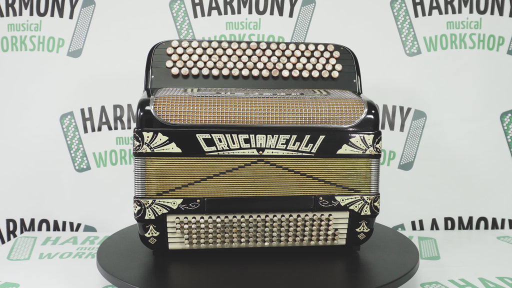 Crucianelli Brevis made in Italy, Rare 5 Rows Button Accordion B Griff, New Straps, Amazing Rich and Powerful sound! 2154