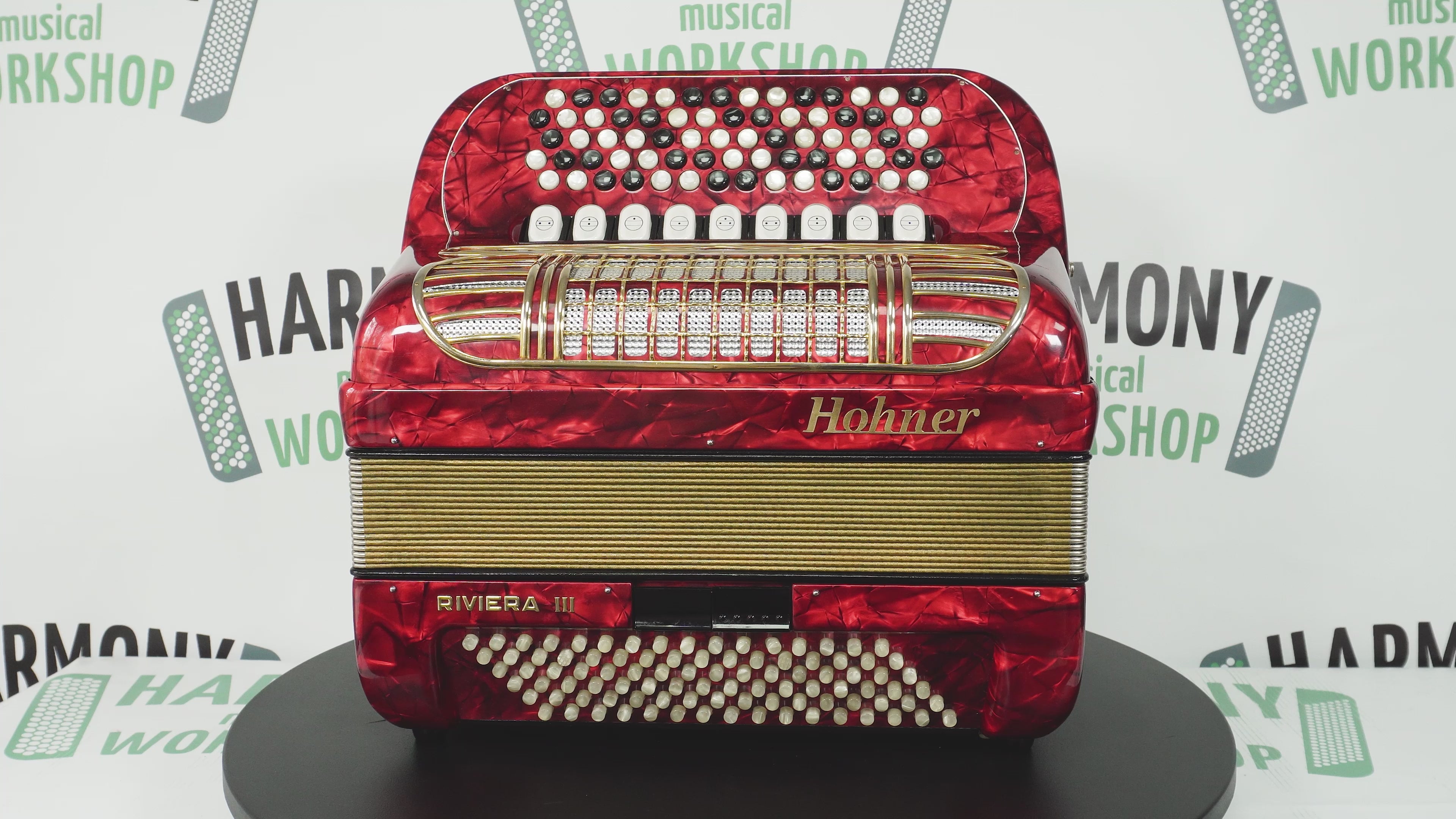 Hohner Riviera III 5 Row Lightweight Button Accordion 96 Bass made in Germany, C Griff, Straps and Case, Original Accordeone de Botones, 2725