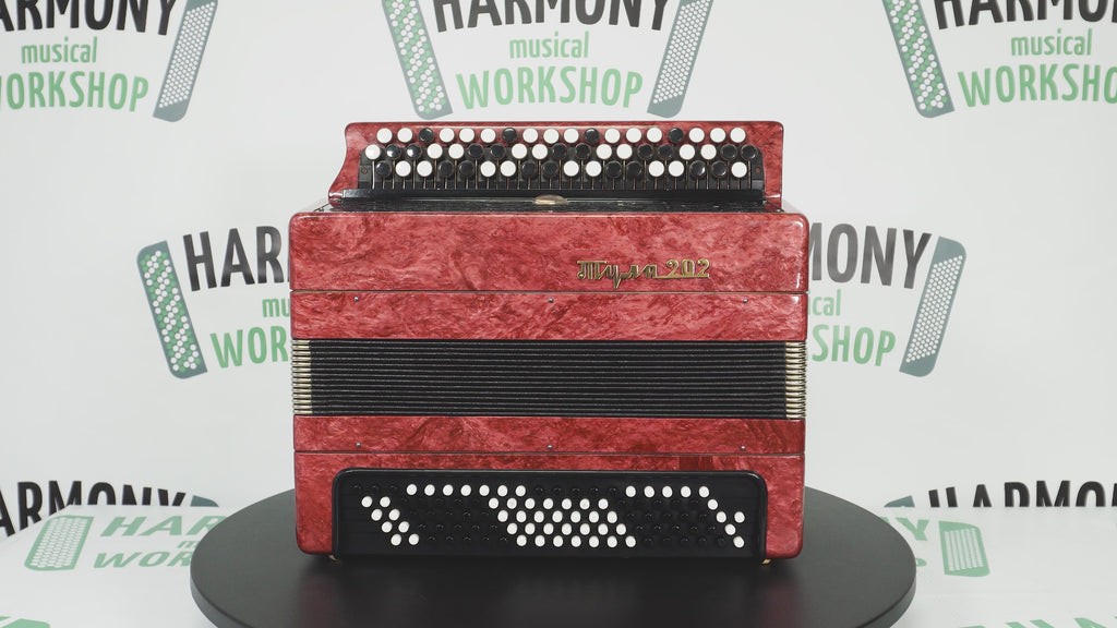 Tulskiy Russian Bayan Tula 202 Button Accordion 100 bass Acordeone de Botones, New Straps and Soft Case for Gift, 2664