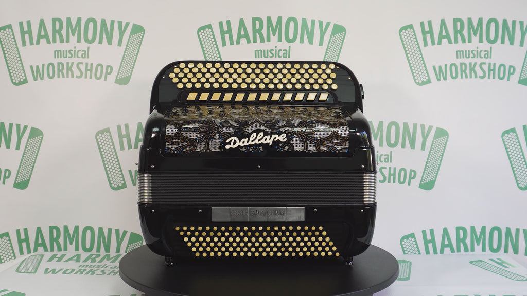Dallape Organtone B Griff 5 Row Button Accordion, made in Italy, New Straps and Soft Case, 2379, Original Italian Acordian Bayan Instrument, Amazing Rich sound!