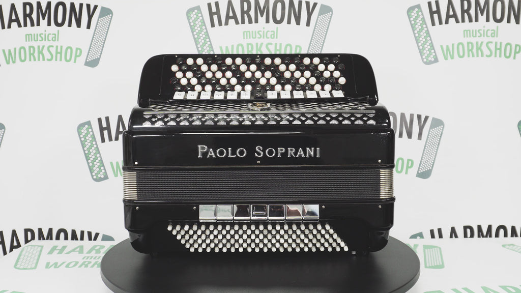 Paolo Soprani 5 Rows Button Accordion 120 Bass made in Italy, C Griff Professional Concert Accordeone de Botones for Adults