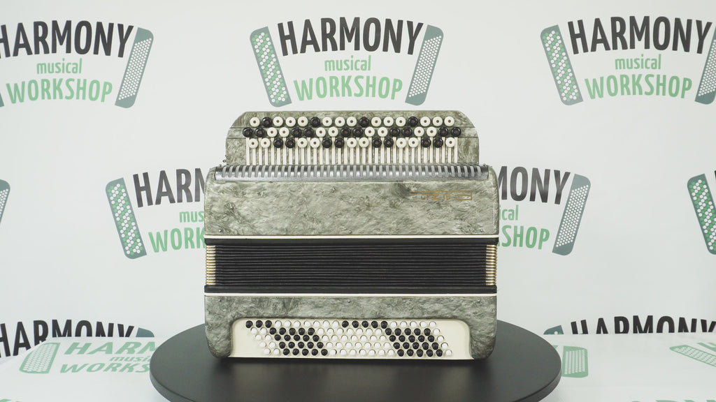 Russian Bayan Tembr, Button Accordion Instrument, 100 Bass Buttons, New Straps, Concertina Stradella B System, Soviet Harmonica in Tune, 2629