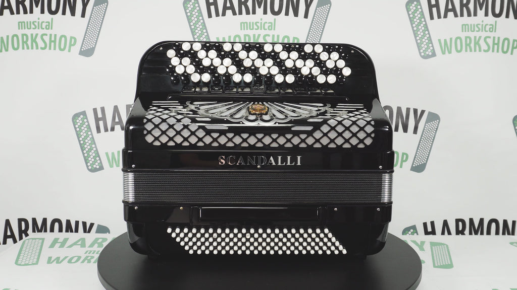 Scandalli Professional 5 Row Button Accordion 120 Bass C Griff, made in Italy, Straps and Case, 2747