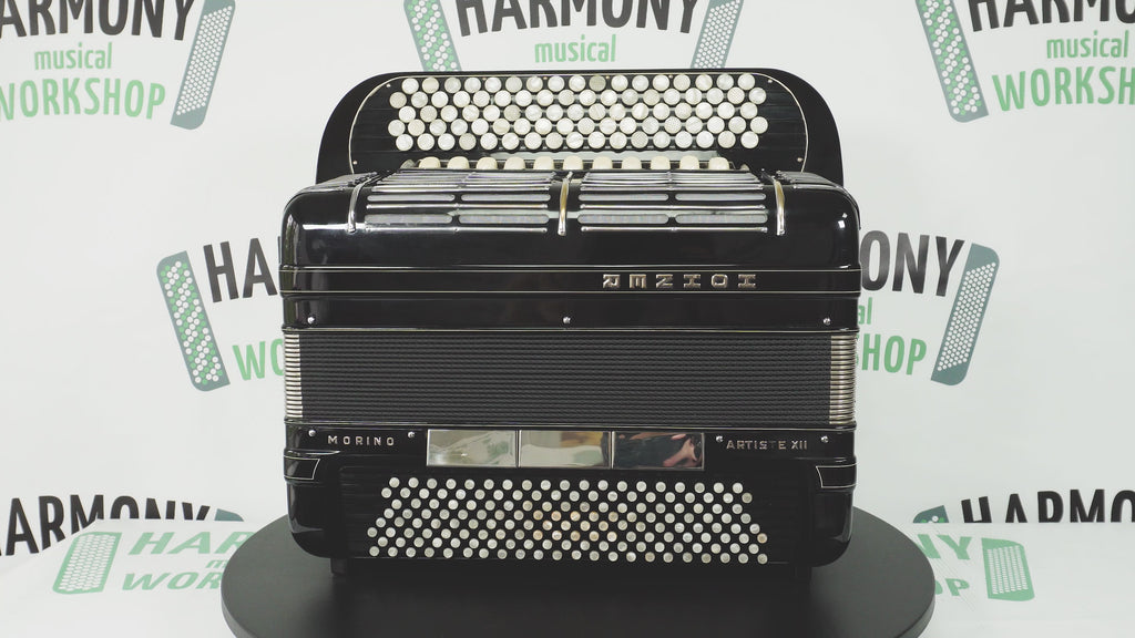 Converter Hohner Morino Artiste XII Cassotto Button Accordion, made in Germany, C Griff Knopfakkordeon, Straps and Case, 2723