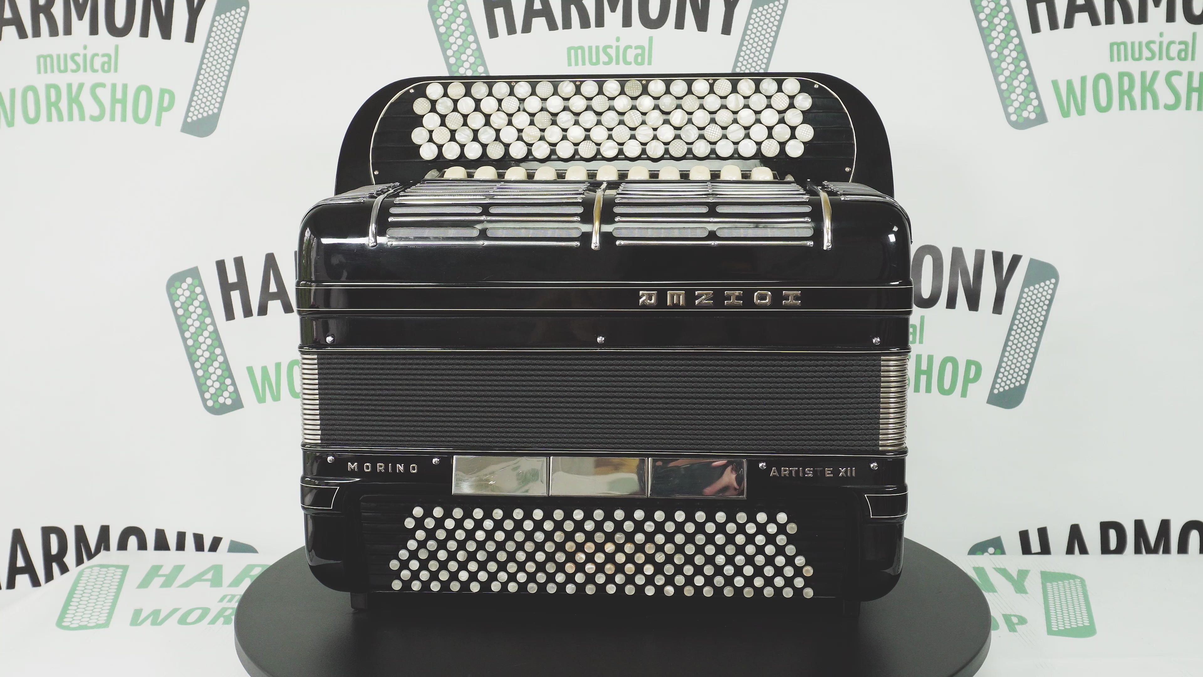 Converter Hohner Morino Artiste XII Cassotto Button Accordion, made in Germany, C Griff Knopfakkordeon, Straps and Case, 2723