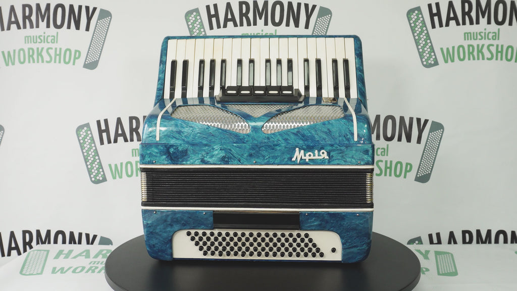 Mriya Piano Accordion 80 Bass Buttons, Ukraine Vintage Keyboard Accordian Musical Instrument, New Straps and Soft Case for Gift, 2727