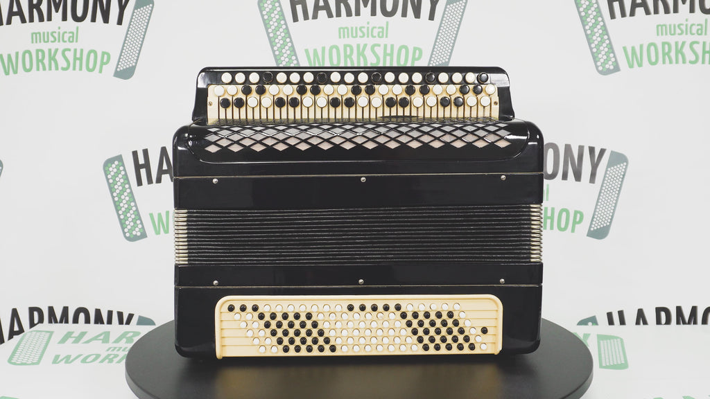 Bayan Accordion Tulskiy Tula 3 Row Chromatic Button Accordion 120 Bass, Vintage Music Box B System, New Straps, Soviet Harmonica, 2635
