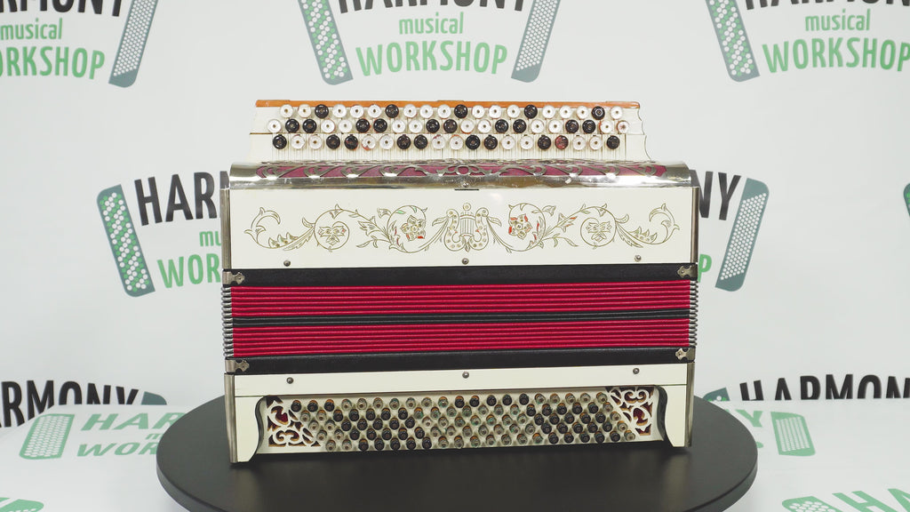 Vintage Bayan Handmade 100 Bass Button Accordion, Decorated Original Soviet Bayan, Powerful Deep sound, Rare Old Bayan Accordeon, 2433