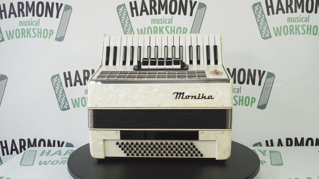 German Piano Accordion 80 Bass Monika, New Straps and Soft Case for Gift, Keyboard Accordian Musical Instrument, 2673