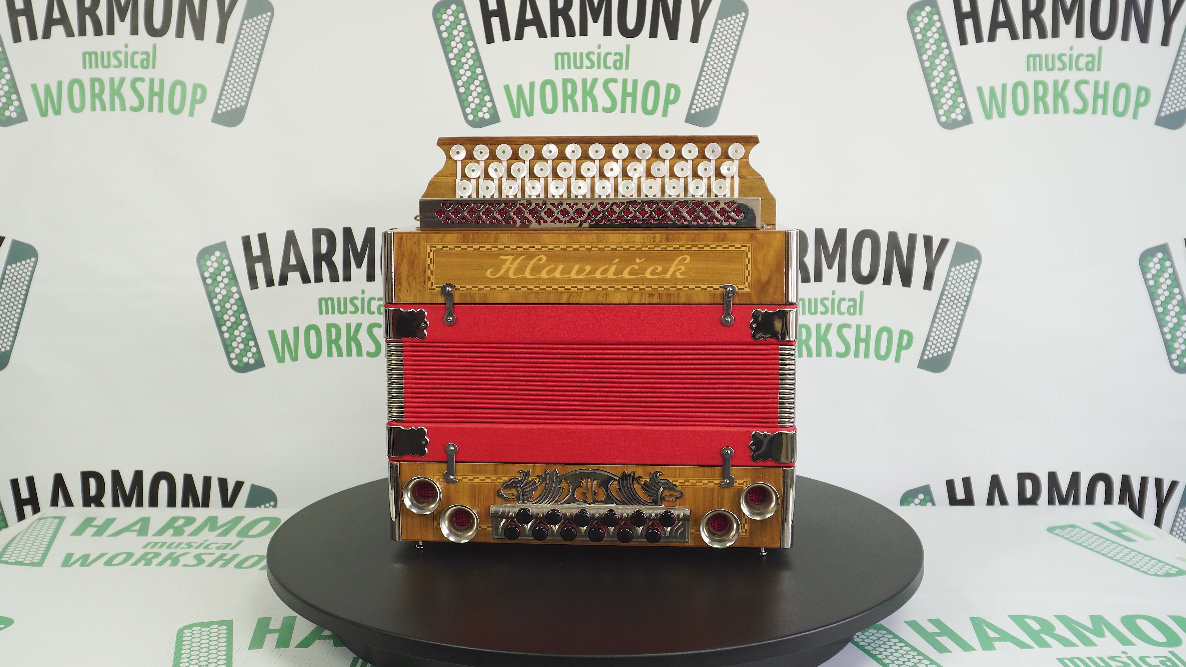 Close to New! Hlavacek Unique Diatonic Harmonica Button Accordion Garmon made in Czechoslovakia Rare Luxury Heligonka, Fantastic sound! 2530