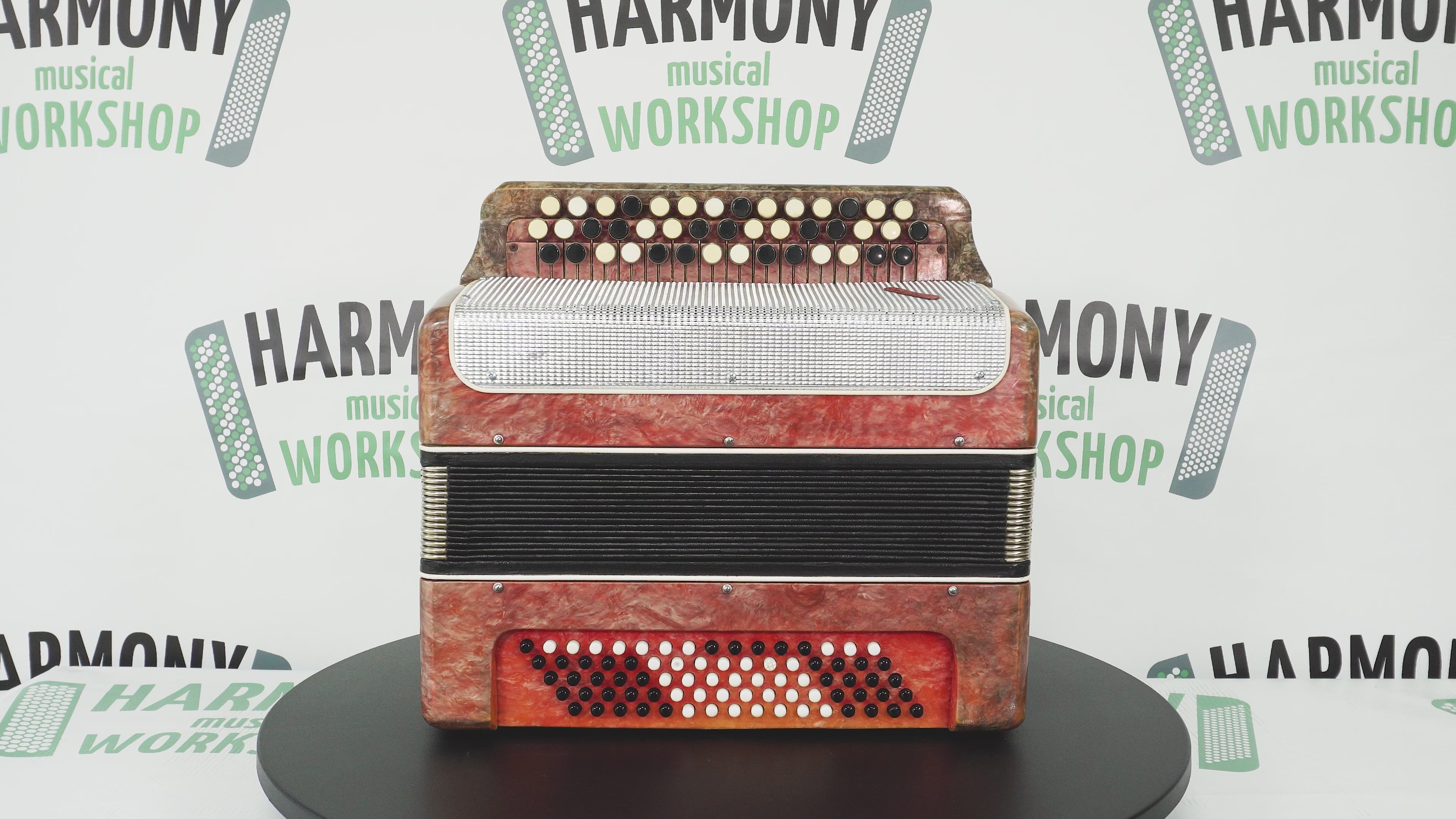 Bayan Lightweight 3 Row Button Accordion Vostok, with New Straps, 80 Bass buttons, Soviet Garmoshka in Tune, 2594