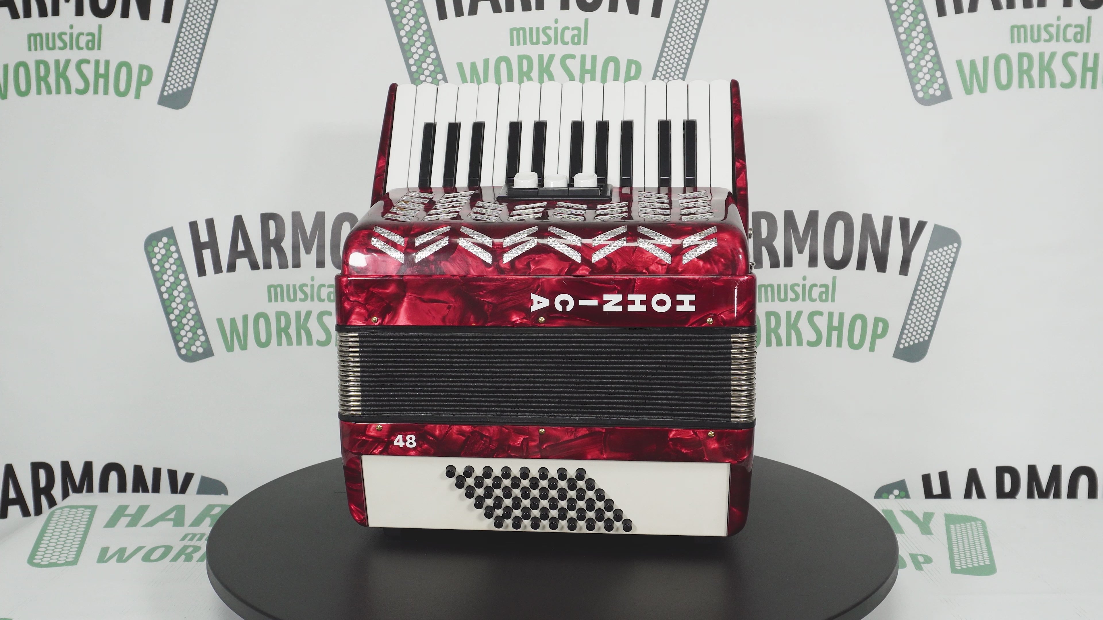 HOHNER Hohnica 48 Bass Lightweight Piano Accordion, German Original Akkordeon Musical Instrument for Beginners Kids, New Straps, 2743
