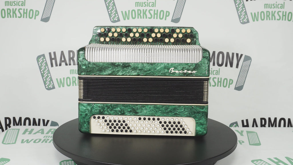 Russian Bayan Harmonica 3 Row Button Accordion Vostok, with New Straps and Soft Bag, 100 Bass buttons, Soviet Garmoshka in Tune, 2756
