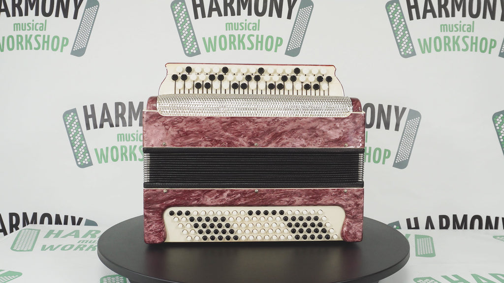Bayan Kungur, 3 Row Chromatic Button Accordion in Tune, Vintage Bayan B System, New Straps for Gift, Soviet Garmoshka, 2610
