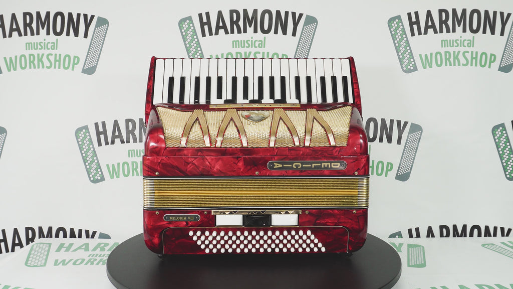 Vintage Lignatone Delicia Melodia VIII Pianoakkordeon 80 Bässe, hergestellt in der Tschechoslowakei, neue Riemen, originales Tasteninstrument, 2647
