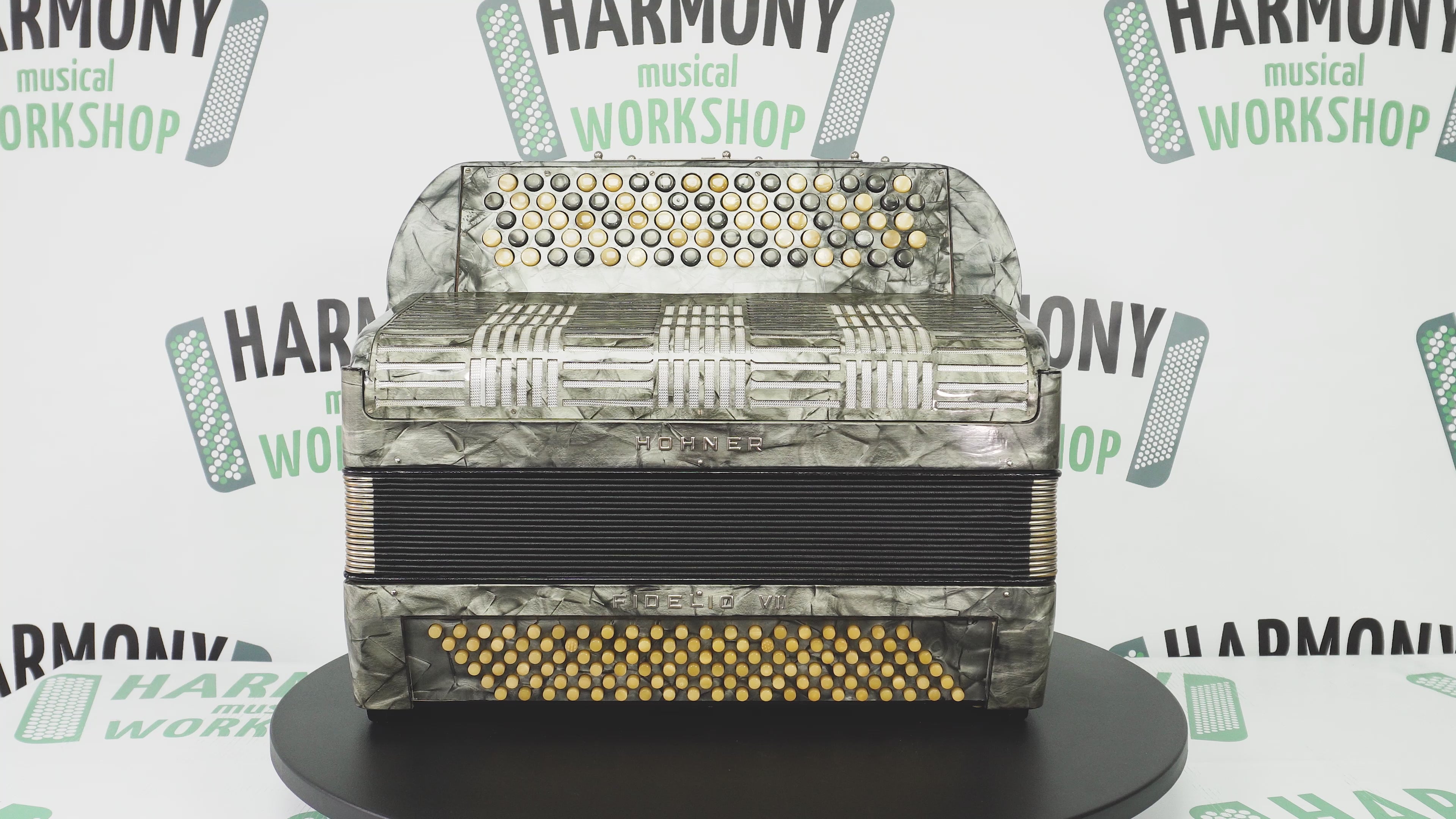 Hohner Fidelio VII, 5 Rows Button Accordion 120 Bass C Griff, made in Germany, New Straps, Rich and Powerful Sound! 2351