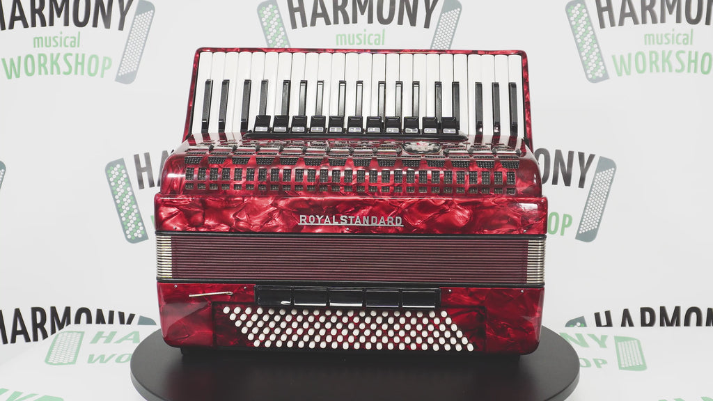 Royal Standard Full Size Piano Accordion 120 Bass made in Germany, Concert Akkordeon for Adults, New Straps and Soft Bag for Gift, 2666