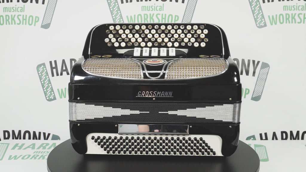 Grossmann Vintage 5 Row Button Accordion 120 Bass, made in Italy, New Straps, Rare Original Italian Accordian Instrument, Amazing sound! 2613