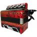 Brand New Tulskiy Bayan Russian Buton Accordion Etude 205M2 made in Tula, Russia, incl. Straps, Case, BN 40 Red, Perfect and High Quality Sound!