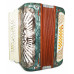 Folk Russian Harmonica Vintage Button Accordion 25x24 Garmon New Straps 2208, Very Beautiful sound!