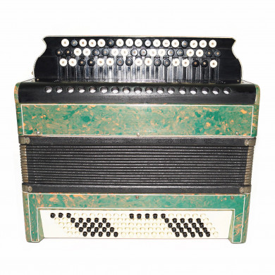 Antique Professional Russian Bayan Button Accordion All Solid Treble & Bass Reeds 1710, incl New Straps Case, Rare Amazing Musical Instrument, Charismatic Sound!