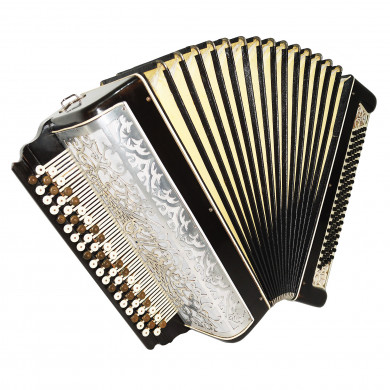 Vintage Handmade Bayan Russian Button Accordion New Straps 1948 Rare Amazing Musical Instrument, Charismatic Sound!