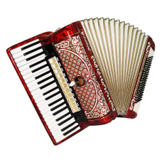 Horch Deluxe Full Size Concert Luxurious Piano Accordion made in Germany Straps Case 1987, Very Beautiful and Powerful Sound! Top Class Original Musical Instrument for Adults!