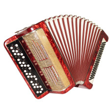 Lightweight 3 Row Button Accordion made in Germany Klingenthal New Straps Case 2121, Button Box Accordian, Rich and Deep sound.