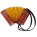 Bayan Etude 205M Tula 100 Bass Button Accordion made in Russia New Straps Case 2145, Bright and Quality sound!