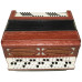Vintage Russian Bayan Tulskiy Original Button Accordion made in Tula Russia, Straps, Case 2252, Rich and Beautiful sound!