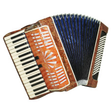 Vintage Russian Piano Accordion 80 Bass Buttons, Folk Accordion Instrument, New Straps 2294, Keyboard Accordian, Beautiful sound.
