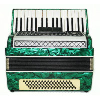 Almost Unused Russian Piano Accordion, 80 Bass Buttons, 5 Registers, New Straps 2276, Keyboard Accordian, Very Beautiful sound.