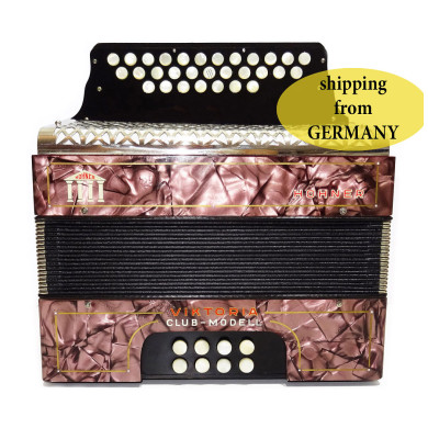 Vintage Hohner Victoria Club-Modell Diatonic Button Accordion Squeezebox Concertina, 2055, made in Germany, incl New Straps, Amazing sound!