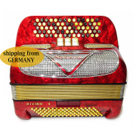 Hohner Riviera II Lightweight 5 Row Button Accordion C System made in Germany 2147, incl New Straps, Amazing sound!