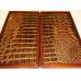 12" Alligator Leather Travel Backgammon Set Wooden Board Game